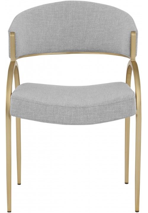 Meridian Furniture Privet Grey/Brushed Brass Dining Chair-1