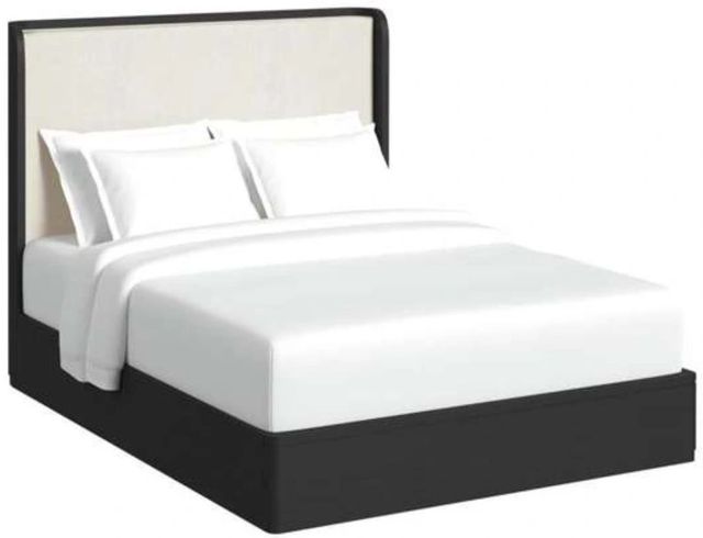 Elements International Rosalie Black/Gray Upholstered Queen Panel Bed-0