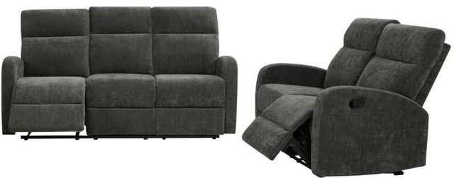 Coaster® Hamilton 2-Piece Charcoal Gray Manual Reclining Sofa Set-1