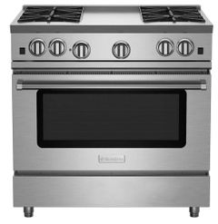 BlueStar® RNB Series 36" Stainless Steel Pro Style Slide In Natural Gas Range