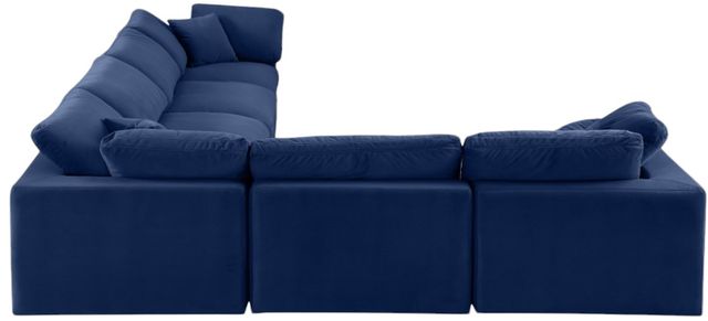 Meridian Furniture Comfy 6-Piece Navy Velvet Sectional-2