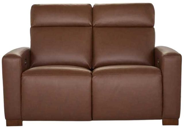 La-Z-Boy® Acadia Chestnut Leather Power Reclining Loveseat with Headrest-1