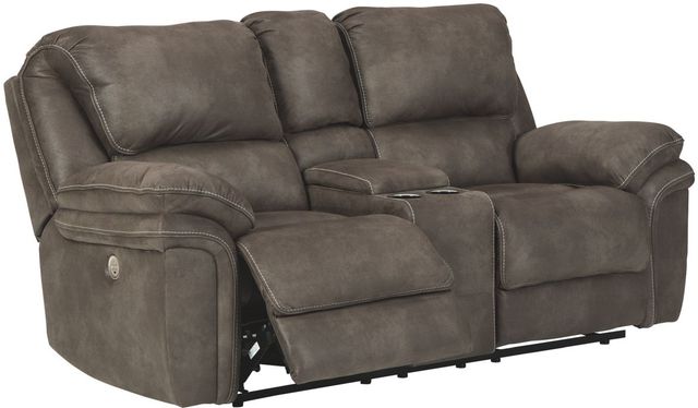 Benchcraft® Trementon Graphite Power Reclining Loveseat with Console-2
