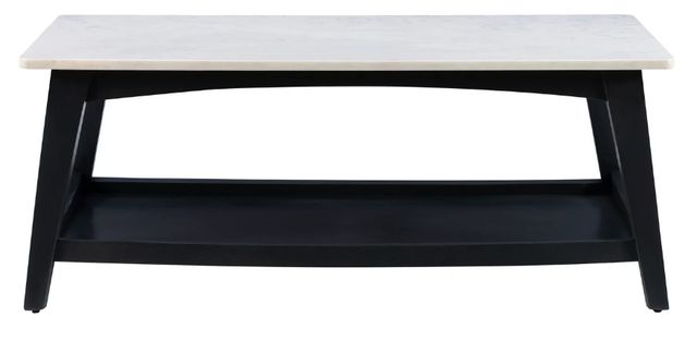 Powell® Quincey White Coffee Table with Dark Gray Base-1
