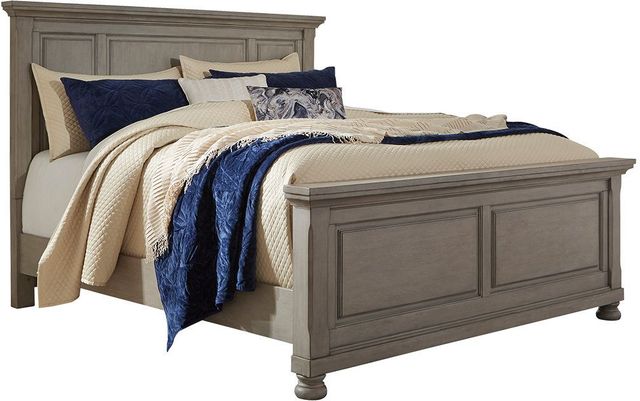Signature Design by Ashley® Lettner 5-Piece Light Gray California King Panel Bed Set-1