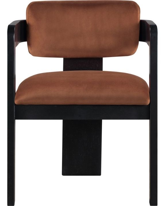 Meridian Furniture Sacha Cognac/Black Velvet Dining Chair-1