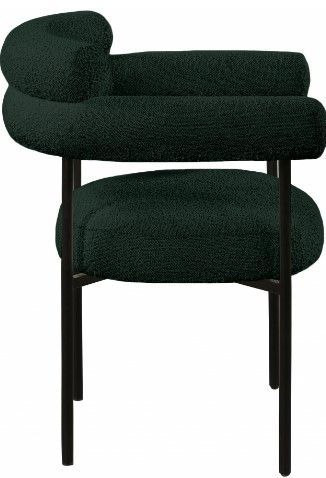 Meridian Furniture Blake Green/Matte Black Boucle Dining Chair-3