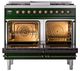Ilve® Nostalgie II Noblesse 40'' Emerald Green Pro Style Dual Fuel Range with Burnished Trim-2
