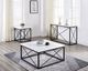 Steve Silver Co. Skyler 3-Piece White Occasional Table with Black Base Set-1