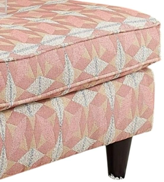 Fusion Furniture Starter Jute Rhombus Paprika Red Cocktail Ottoman-1