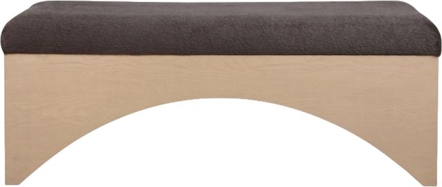 Meridian Furniture Lawson Brown/Natural Velour Fur Fabric Bench-1