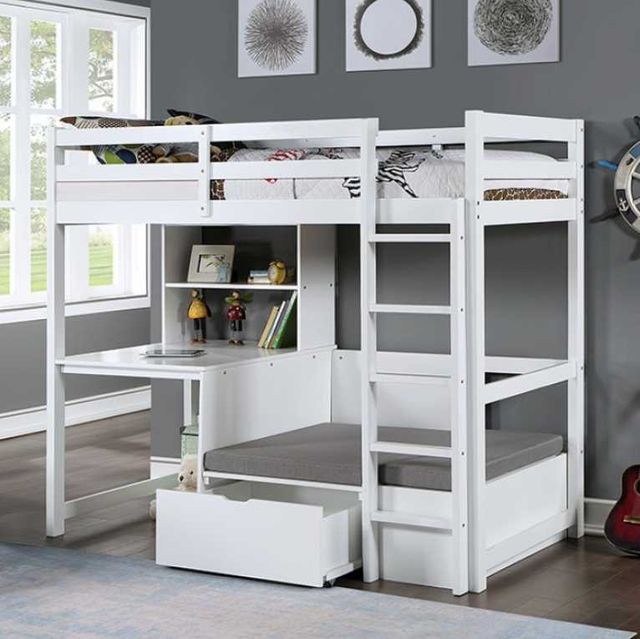 Furniture of America® Callistus White Bunk Bed-1