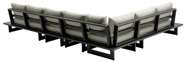 Meridian Furniture Maldives 2-Piece Cream/Dark Gray Aluminum/Fabric 157" Outdoor Modular Sectional-2