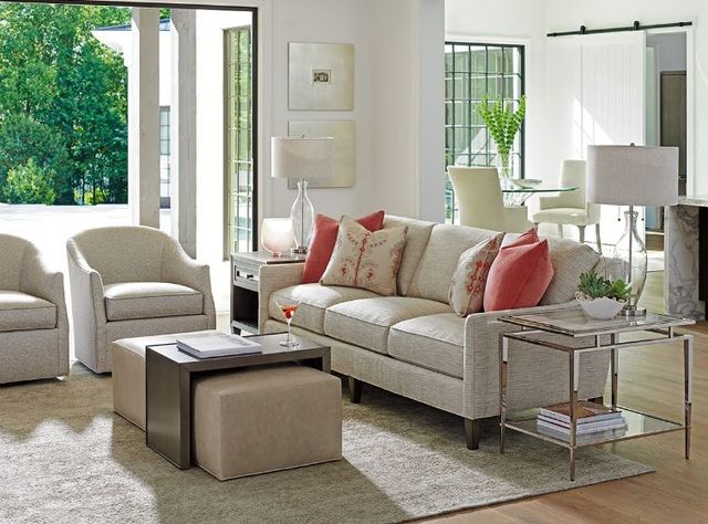Lexington Home Customizable Ariana Savona Leather Cocktail Ottoman with Slide-1