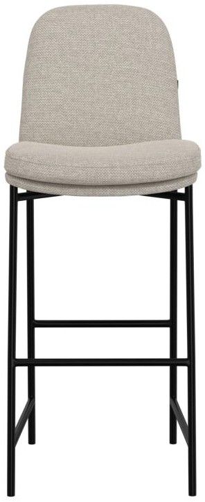 International Furniture Direct Seating Blacksmithing Matte Black/Ivory 30" Upholstered Bar Stool-2