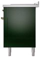 Ilve® Nostalgie II Noblesse 60'' Emerald Green Pro Style Dual Fuel Range with Brass Trim-3