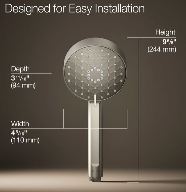 KOHLER® Awaken® G110 Vibrant Brushed Nickel 2.5 GPM 4-Function Handshower-3