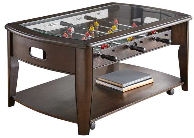 Steve Silver Co. Diletta Glass Top Cocktail Table with Dark Walnut Base-0