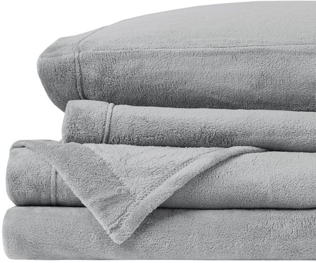 Olliix by True North by Sleep Philosophy Grey Queen Soloft Plush Sheet Set-0