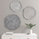 Olliix by Madison Park Rossi 3 Pieces Grey Feather Painted Iron Round Wall Décor Set-5