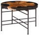 A & B Home Brown Round Coffee Table with Black Frame-0