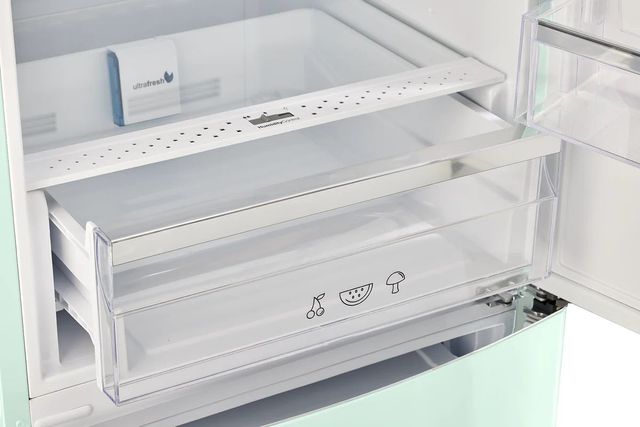 Unique® Appliances Classic Retro 24" 11.7 Cu. Ft. Summer Mint Green Counter Depth Bottom Freezer Refrigerator-1