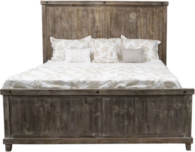 American Wholesale Furniture Industrial Barnwood Granite King Panel Bed-0