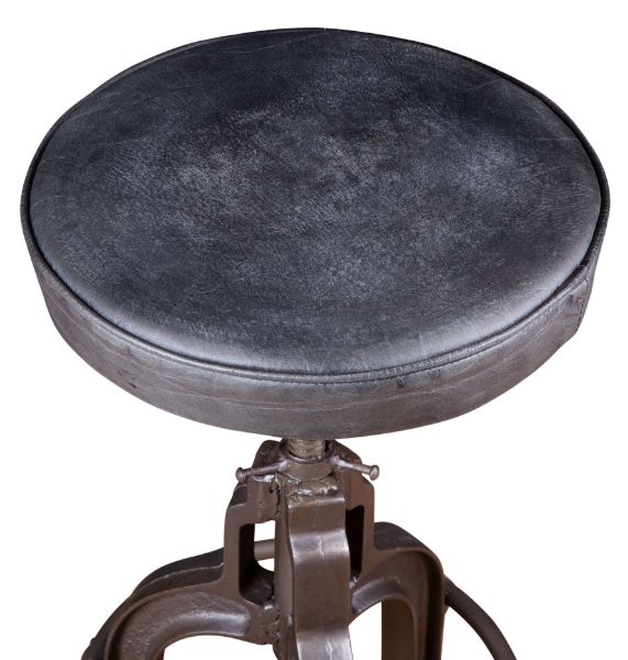 Home Trends & Design Wellington Black/Natural Adjustable Stool-2