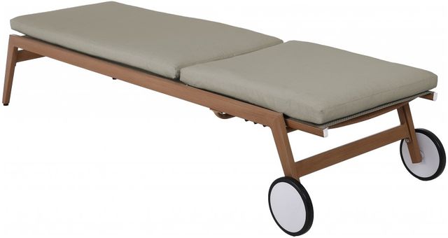 Meridian Furniture Maui Gray/Brown Aluminum Outdoor Patio Adjustable Lounge Chair-3