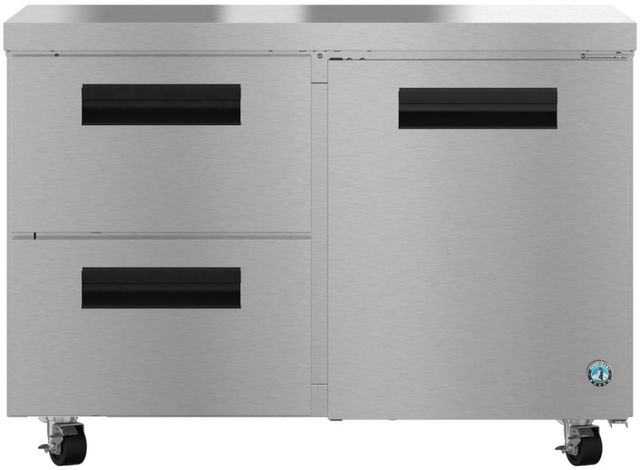 Hoshizaki Steelheart® 48" 12 Cu. Ft. Stainless Steel Two Section Undercounter Refrigerator with Drawer/Door Combo-0