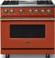 Viking® 5 Series 36" Spiced Cider Pro Style Dual Fuel (NG) Range with Brushed Brass Trim-0
