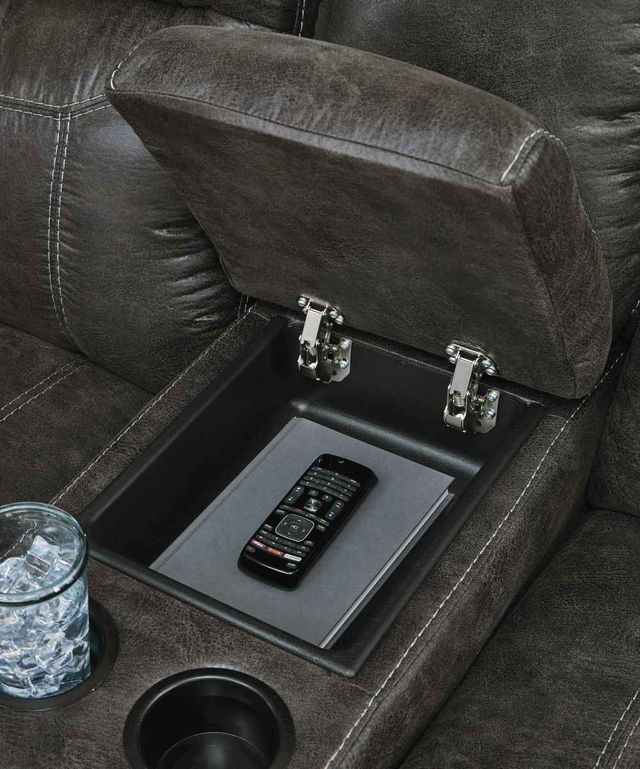 Signature Design by Ashley® Grearview Charcoal Power Reclining Loveseat-3