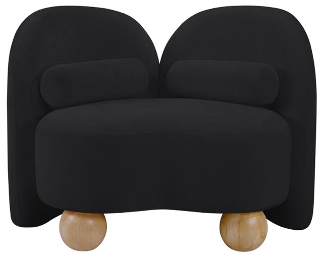 Meridian Furniture Daphne Black Chenille Fabric Accent Chair-1