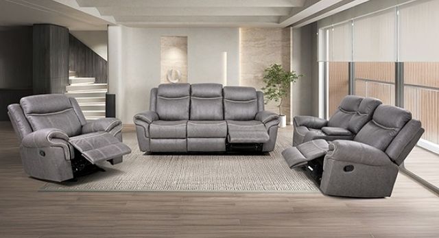 Furniture of America® Agata Warm Gray Glider Recliner-2