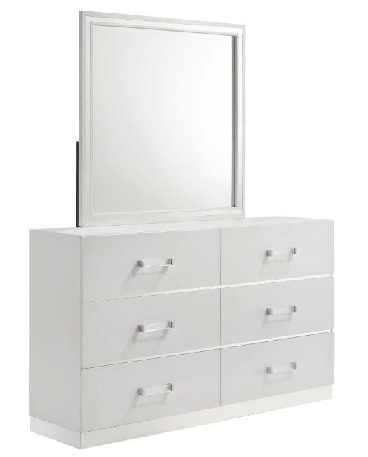 New Classic® Home Furnishings Europa White Dresser and Mirror-0