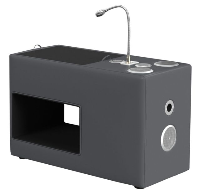 Elements International Valari Gray Nightstand-0