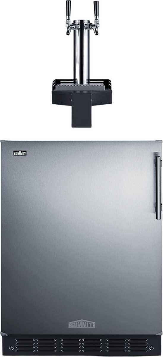 Summit® 5.8 Cu. Ft. Stainless Steel Built-In Floating Tap Beer Kegerator-0