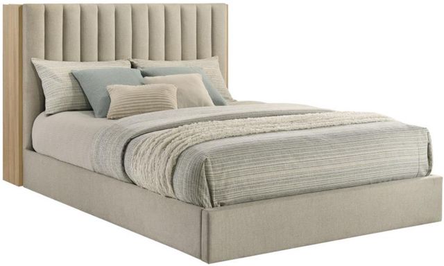 Coaster®  Arielle Light Oak/Light Tan Eastern King Bookcase Panel Storage Bed-3