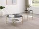 Coaster® Jonelle White Coffee Table with Gold Base-3