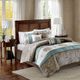 Olliix by Madison Park 7 Piece Blue Queen Caroline Jacquard Comforter Set-0