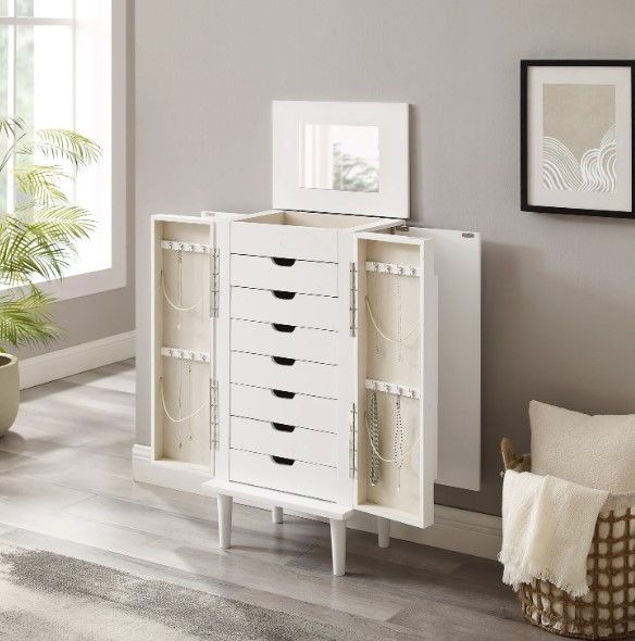 Powell® Jenn White Jewelry Armoire-2