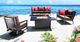 CabanaCoast® Monaco Chat Aluminum 42" Outdoor Square Fire Pit-4