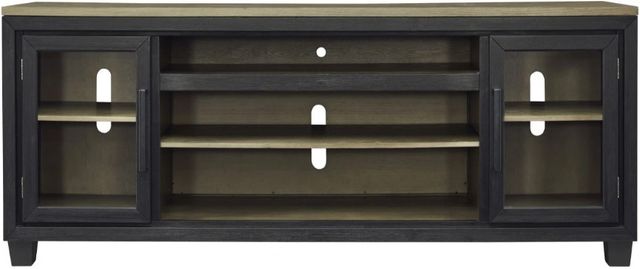 Signature Design by Ashley® Foyland Black/Brown TV Stand with Fireplace Option-1