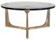 Uttermost® Bohdi Cast Glass Top Indoor-Outdoor Coffee Table with Antique Brass Aluminum Base-3