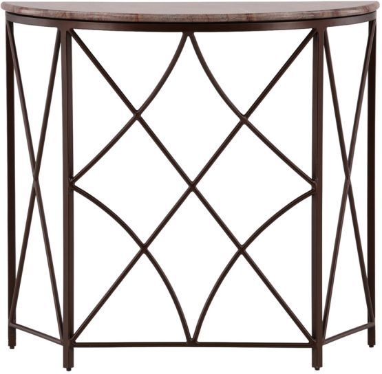 Furniture Classics Madaline Marble Top Console Table with Iron Base-3