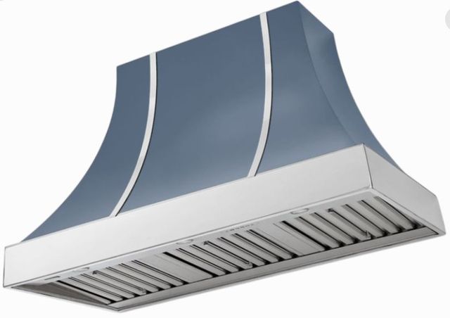 AGA Cascade 48" Stone Blue Wall Mounted Range Hood  with Polished Chrome Trim-0