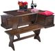 Linon Colby Caron 4-Picee Walnut Dining Nook Set-0