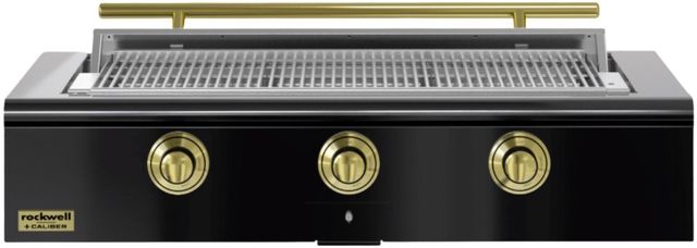 Caliber™ Rockwell Social 3-Burner Gloss Black Built-In Natural Gas Grill with Brass Hardware-0
