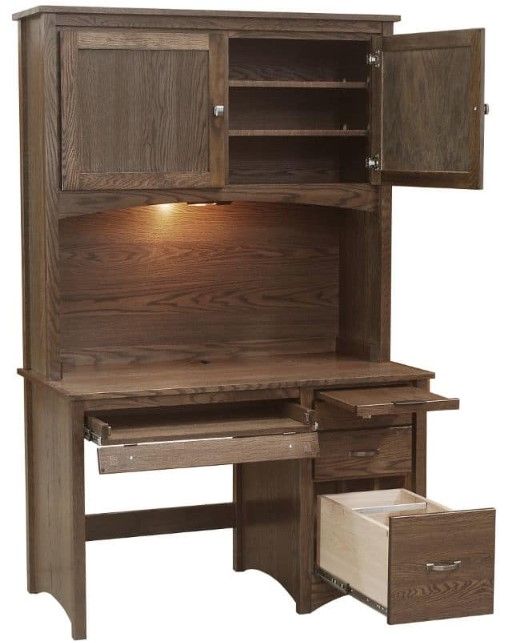Wolfcraft Furniture McMillan Black 49" Desk with Hutch-1