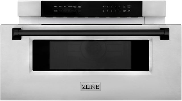 ZLINE Autograph Edition 1.2 Cu. Ft. Stainless Steel Microwave Drawer with Matte Black Accents-2
